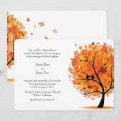 秋の木 ウェディング 招待状 (正面/裏面)
