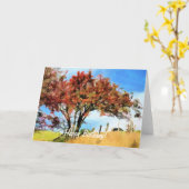秋の木 カード (黄色い花)