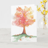 秋の木 カード (黄色い花)