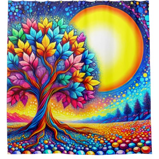 秋の木 シャワーカーテン (正面)