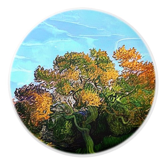 秋の木 セラミックノブ (正面)