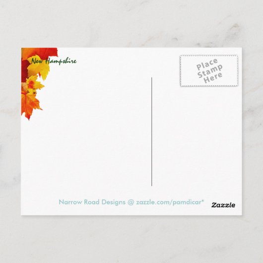 秋の木 ポストカード (裏面)