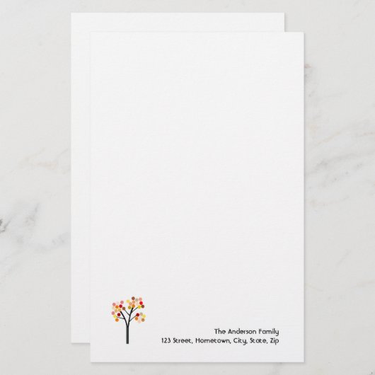 秋の木 便箋 (正面/裏面)