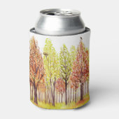 秋の木：水彩風景美しい。 缶クーラー (缶正面)