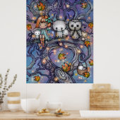 秋の木 – 猫は妖精《フェアリー》を飾る ポスター (キッチン)