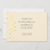 秋の木、秋結婚のサンキューカード 招待状 (裏面)