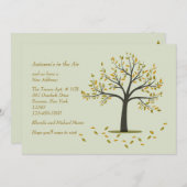 秋の木 移動のお知らせ 招待状 (正面/裏面)