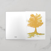 秋の木 箔グリーティングカード (外側レイダウン)