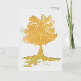 秋の木 箔グリーティングカード