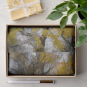 秋の木　黄色と灰色の葉　空 薄葉紙 (ギフト)