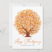 秋の木happy thankgivingホリデーカード シーズンカード (正面)