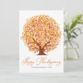 秋の木happy thankgivingホリデーカード シーズンカード (スタンド正面)