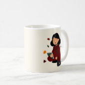 秋の本好き コーヒーマグカップ (正面右)