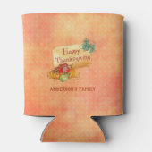 秋の果実オレンジ色の背景 缶クーラー (裏面)