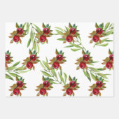 秋の果実、果実と葉の組み合わせ ラッピングペーパーシート (正面2)