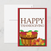 秋の果樹園の感謝祭はがき シーズンポストカード (正面/裏面)