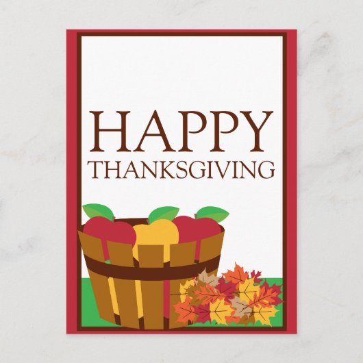 秋の果樹園の感謝祭はがき シーズンポストカード (正面)