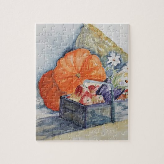 秋の果水色 ジグソーパズル (縦)