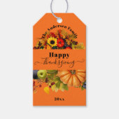 秋の果物 花 紅葉 ハッピー・サンクスギビング ギフトタグ (正面)