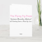 秋の枝の抽象芸術空白のグリーティングカード カード (裏面)