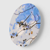 秋の枝抽象的な柱時計 ラージ壁時計 (傾斜)