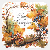 秋の枝葉と果実カスタム付 スクエアシール (正面)