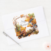 秋の枝葉と果実カスタム付 スクエアシール (封筒)