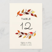 秋の枝5x7結婚のテーブル番号 (裏面)