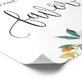 秋の柔らかなバーガンディオレンジの花の好意の看板 ポスター (角)