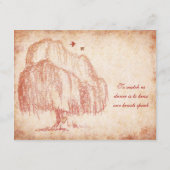 秋の柳の木の結婚式の招待状カード エンクロージャーカード (裏面)