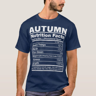 秋の栄養ファクト秋の名前誕生日 Tシャツ