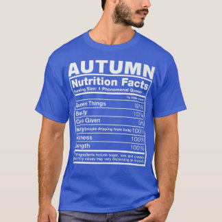 秋の栄養ファクト秋の名前誕生日 Tシャツ