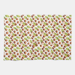 秋の栗のシームレスなパターン キッチンタオル