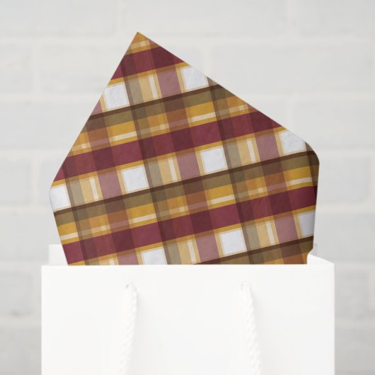 秋の格子模様の色 薄葉紙 (ギフトバッグ)