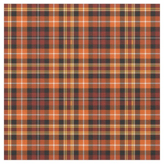 秋の格子縞あずき色のブラウン、オレンジおよび黄色パターン ファブリック (クローズアップ)