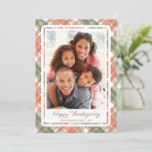 秋の格子縞の感謝祭の写真 シーズンカード (スタンド正面)