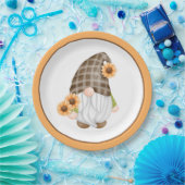 秋の格言とオレンジヒマワリ ペーパープレート (パーティー)