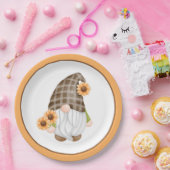 秋の格言とオレンジヒマワリ ペーパープレート (パーティー)