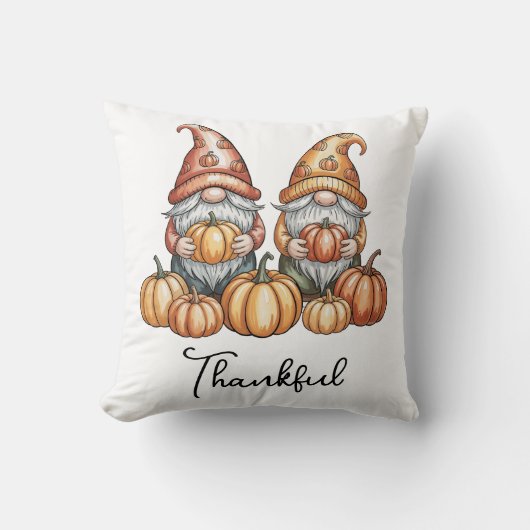 秋の格言とカボチャかわいい秋感謝祭 クッション (正面)