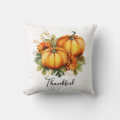 秋の格言とカボチャかわいい秋感謝祭 クッション (正面)
