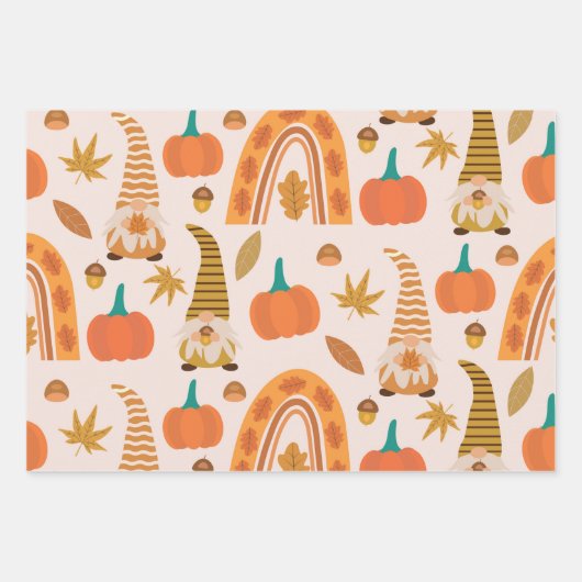 秋の格言と虹と紅葉 ラッピングペーパーシート (正面2)