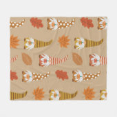 秋の格言にカエデとオーク離れの フリースブランケット (正面(横))