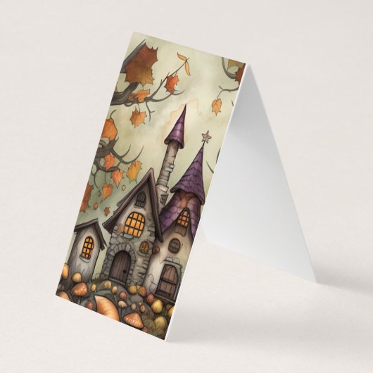 秋の格言猫折りブックマーク 名刺 (裏面)