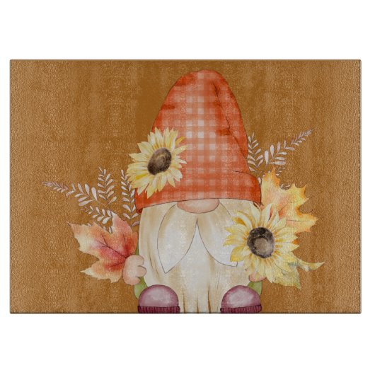 秋の格言（ひまわり） カッティングボード (正面)