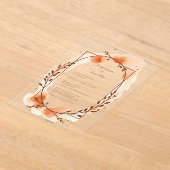 秋の桃の緑の水のカラーフレーム アクリル招待状 (レイダウン)