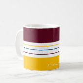 秋の桑の琥珀のストライプ コーヒーマグカップ (正面左)