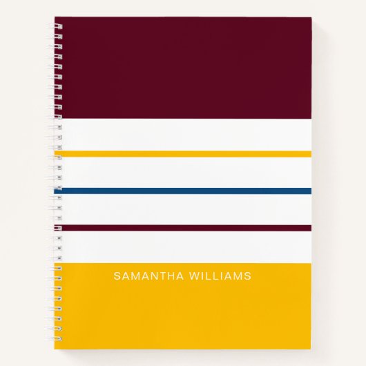 秋の桑の琥珀のストライプ ノートブック (正面)