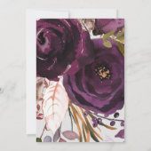 秋の梅の結婚式の日付水の色ボホ保存 招待状 (裏面)