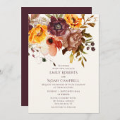 秋の梅素朴オレンジフローラ 招待状 (正面/裏面)