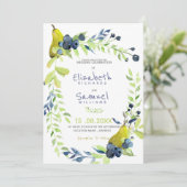 秋の梨の果実のフローラ素朴カスタムウェディング 招待状 (スタンド正面)